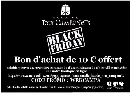 Black Friday Domaine Tour Campanets sur notre boutique en ligne chez winerepublik.com