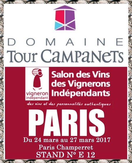 Retrouvez-nous au Salon des Vignerons Indépendants de PARIS CHAMPERRET du 24 au 27 Mars 2017 !